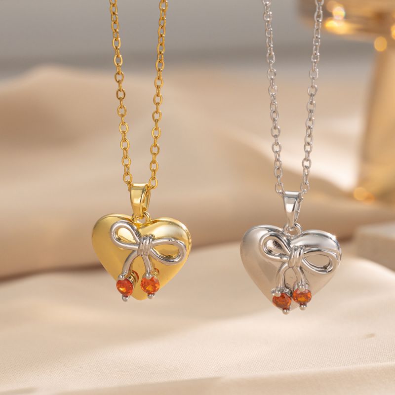 Collar De Corazón De Acero De Titanio