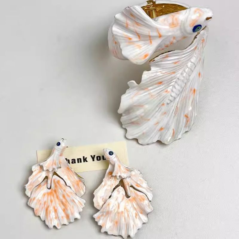 Pulsera De Pez Dorado Con Pintura De Aleación