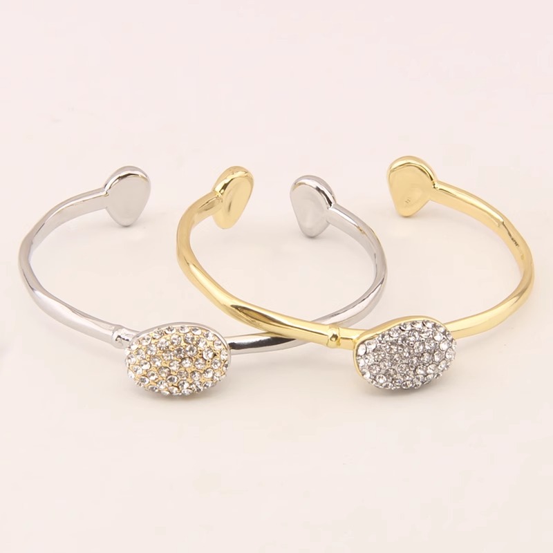 Pulsera Ovalada De Aleación De Diamantes