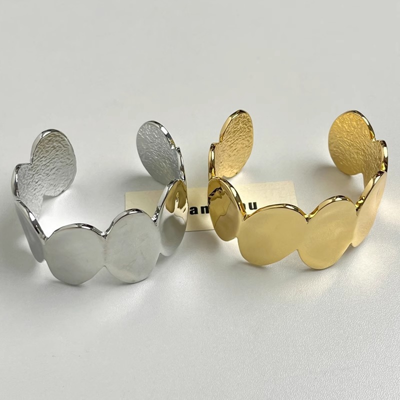 Pulsera Geométrica Redonda De Metal