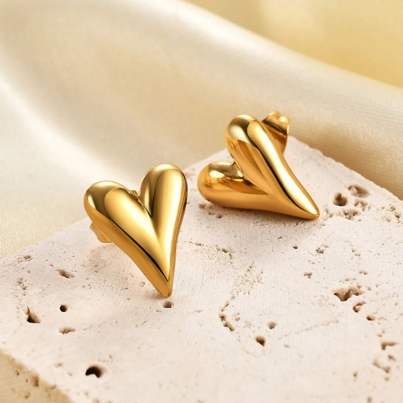 Pendientes De Corazón De Metal