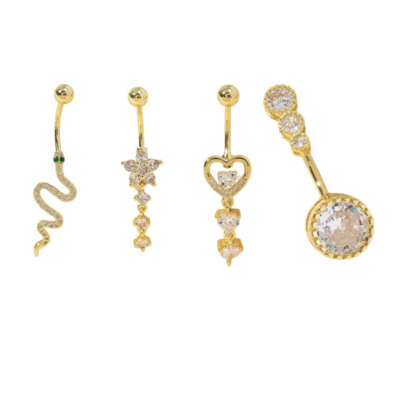 Piercing Para Ombligo De Mariposa Con Diamantes De Acero Inoxidable