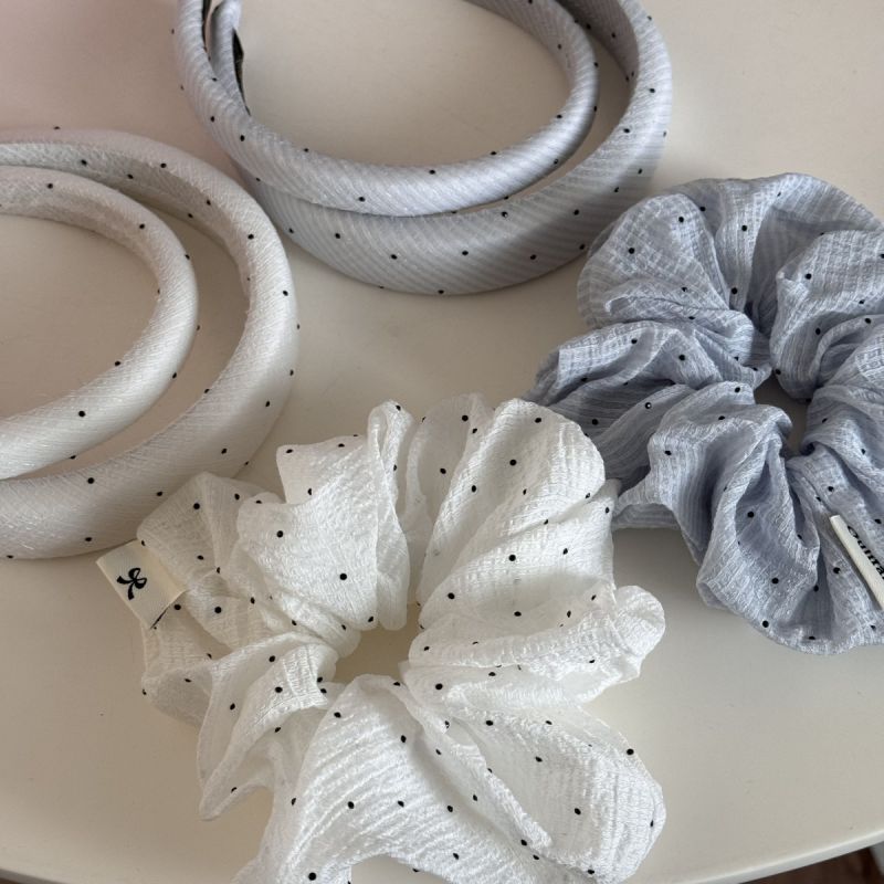 Diadema De Tela Con Lunares Y Ala Ancha