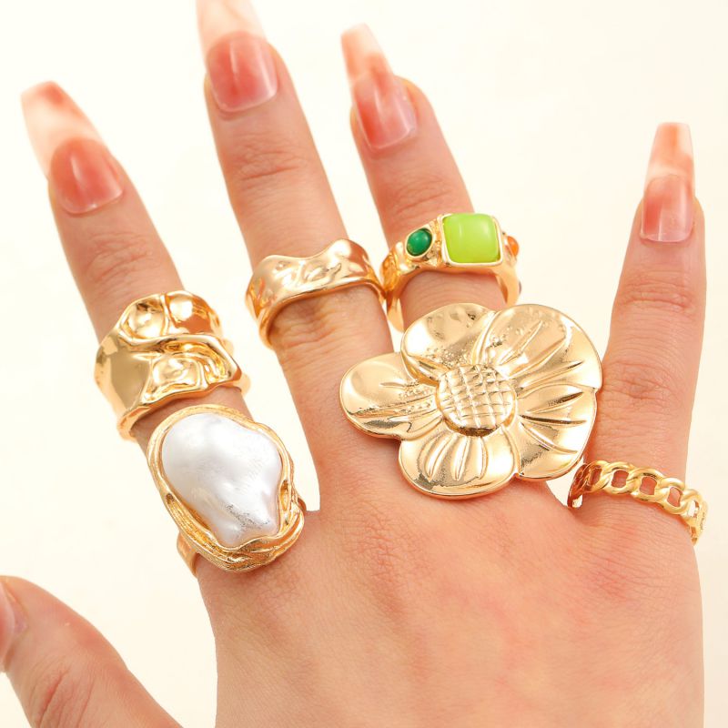 Juego De Anillos De Mariposa Y Corazón De Aleación