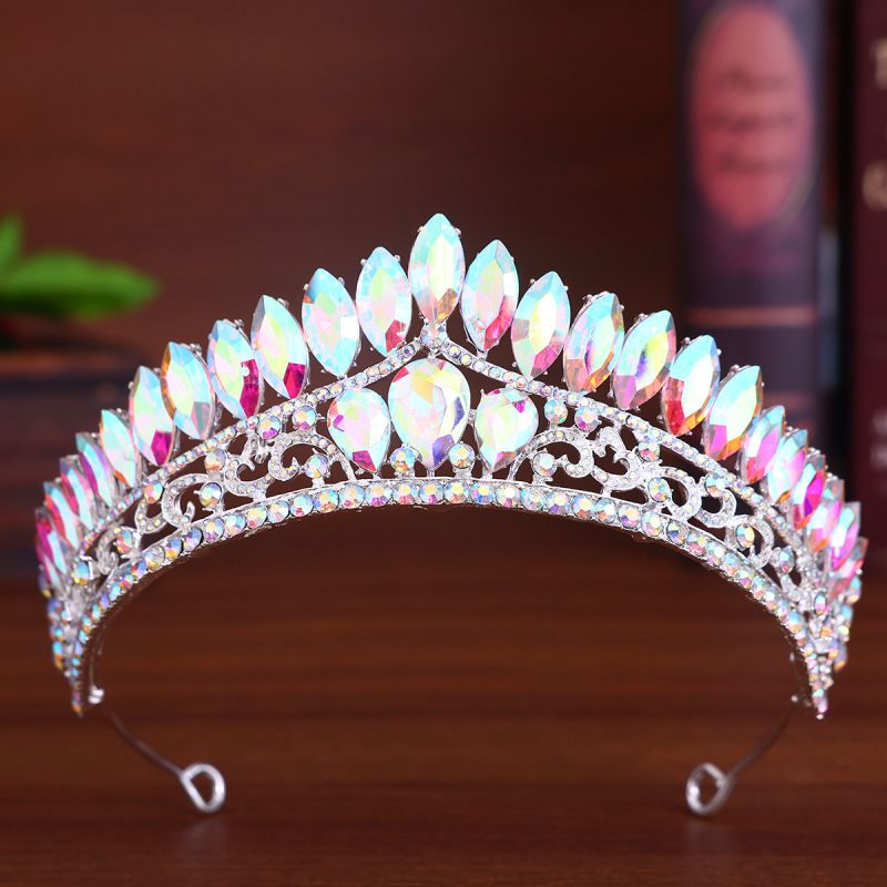 Corona De Diamantes De Imitación De Aleación Con Forma De Ojo De Caballo
