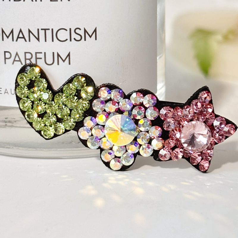 Horquilla Con Forma De Corazón Y Estrella De Cinco Puntas Con Diamantes De Imitación