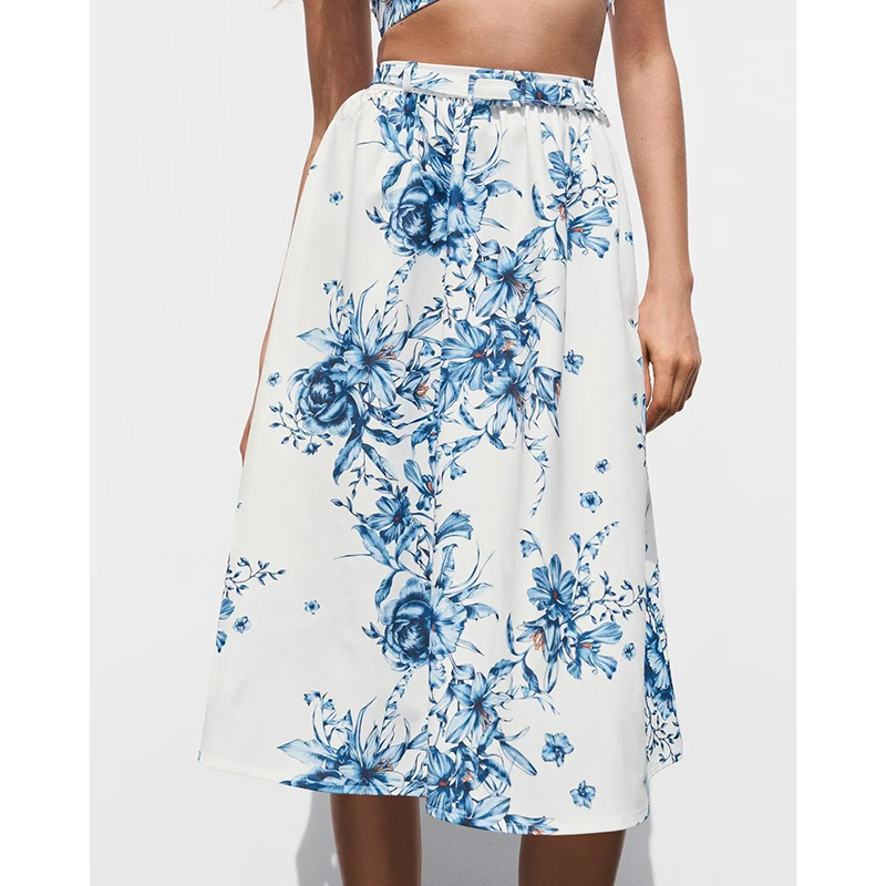 Falda Estampada Combinada