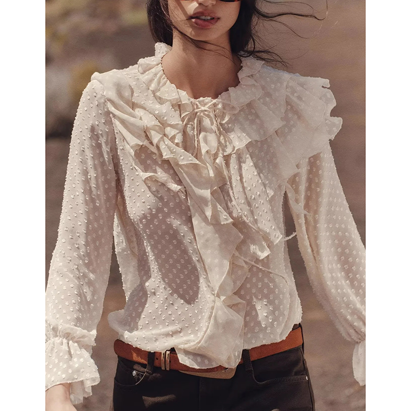 Camisa Con Volantes Combinados