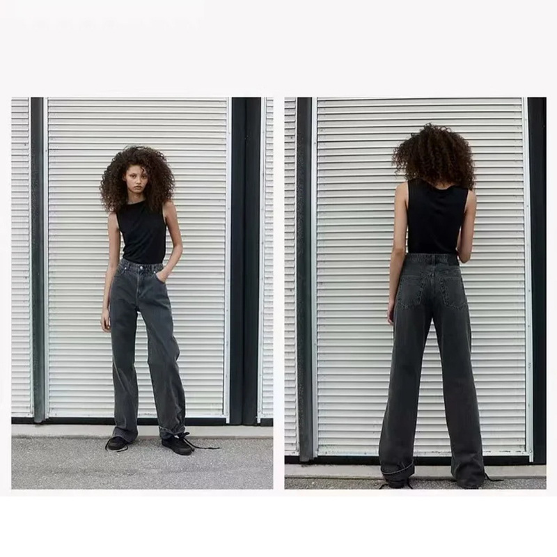 Pantalones Vaqueros De Pierna Recta