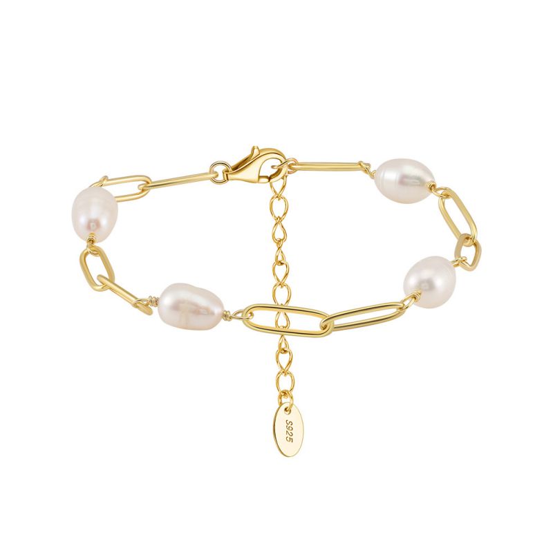 Pulsera De Perlas De Plata