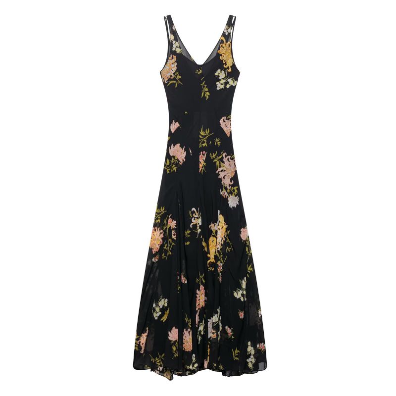 Vestido Largo Sin Mangas Estampado