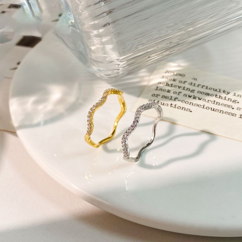 Anillo De Onda De Diamantes