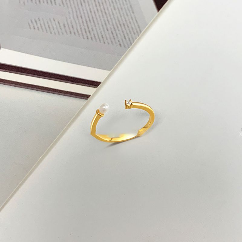 Anillo De Perla De Plata Y Diamantes