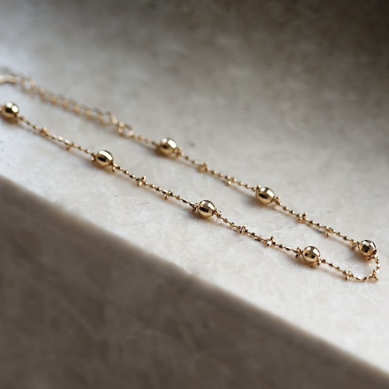 Pulsera De Cuentas Láser Cruzadas De Oro Bañadas En Plata