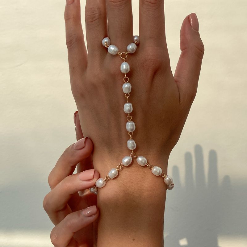 Pulsera De Dedo Con Cuentas De Perla
