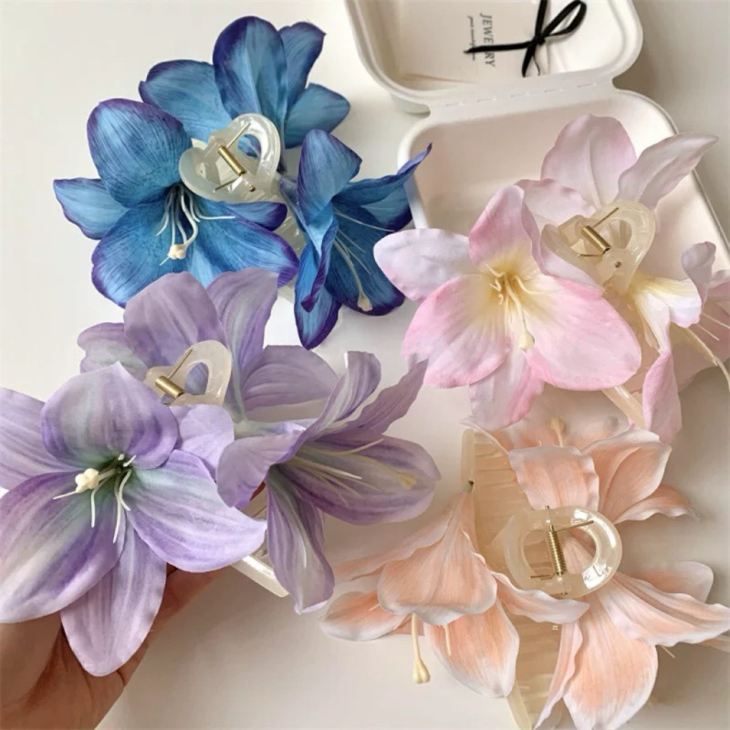 Horquilla De Tela Con Flores De Imitación