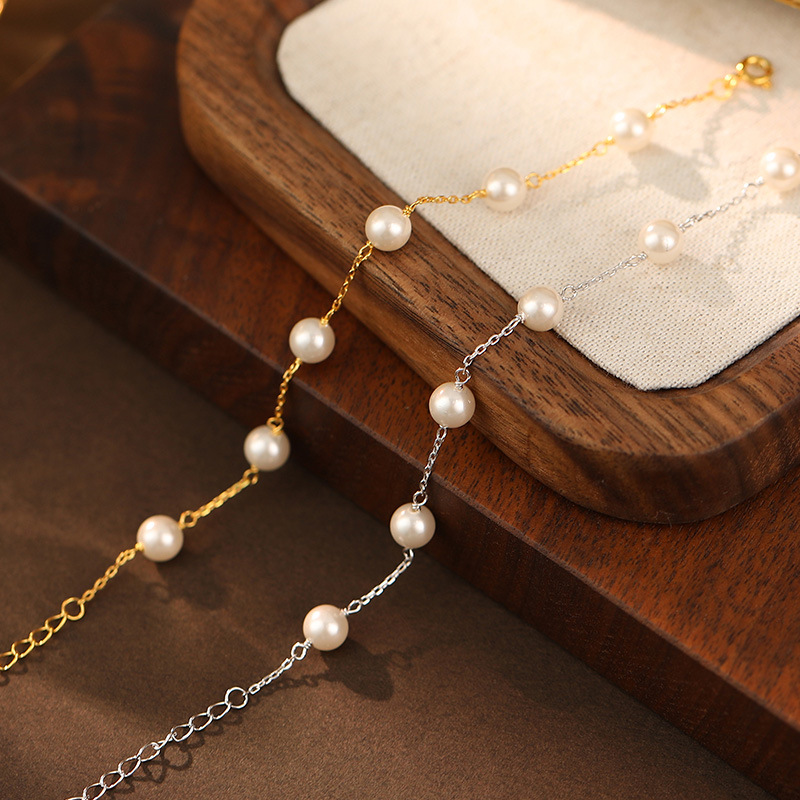 Collar De Perlas De Plata