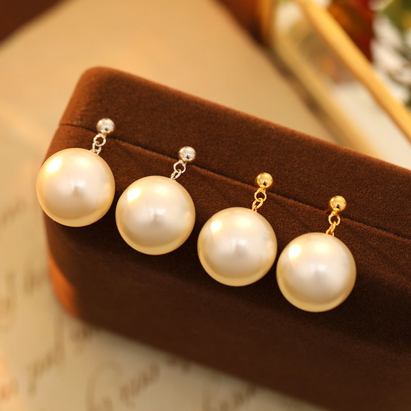 Pendientes De Perlas Redondas De Plata