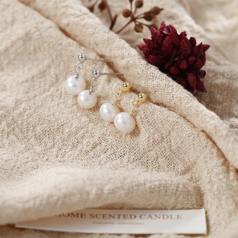 Pendientes De Perlas De Plata