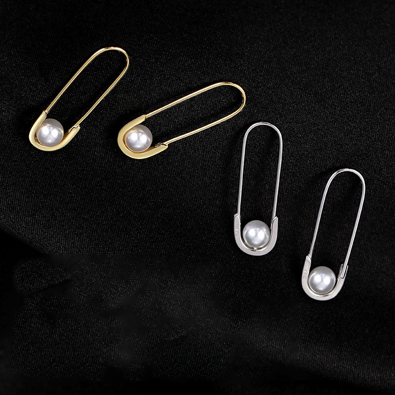 Pendientes De Broche De Perla De Plata