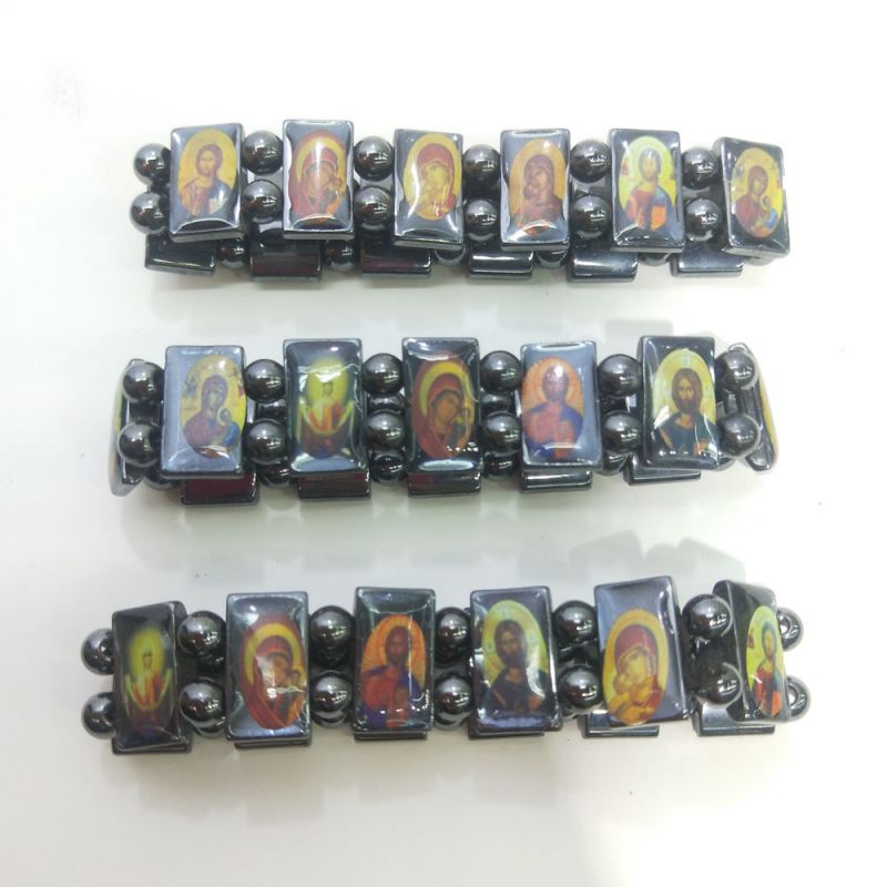 Pulsera De Bilis Negra Con Parche De Cuentas
