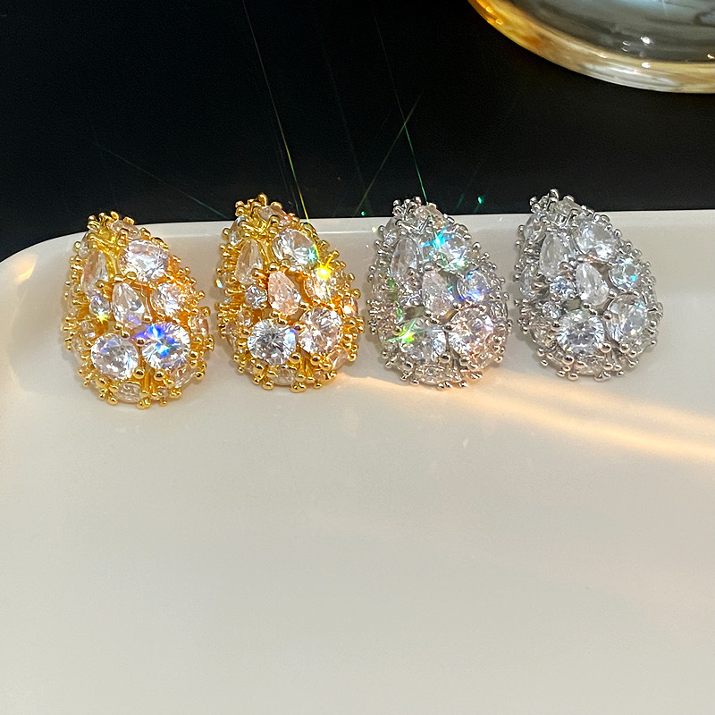 Pendientes De Lágrima De Diamantes De Cobre
