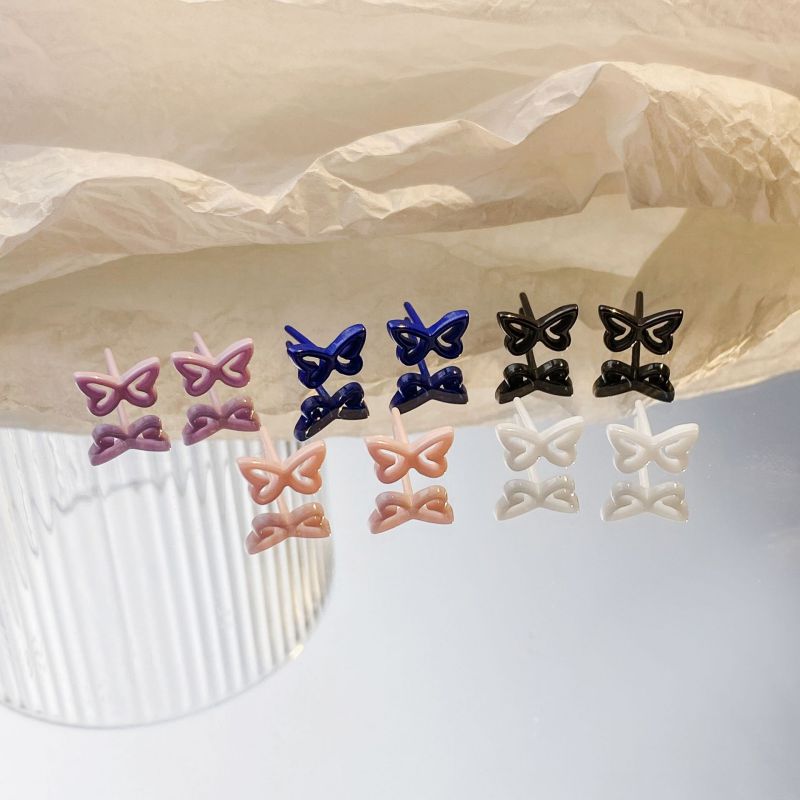 Pendientes De Mariposa Hueca De Cerámica