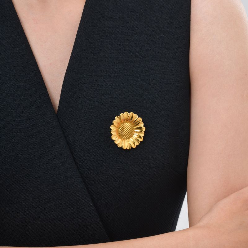 Broche De Margarita De Acero Inoxidable