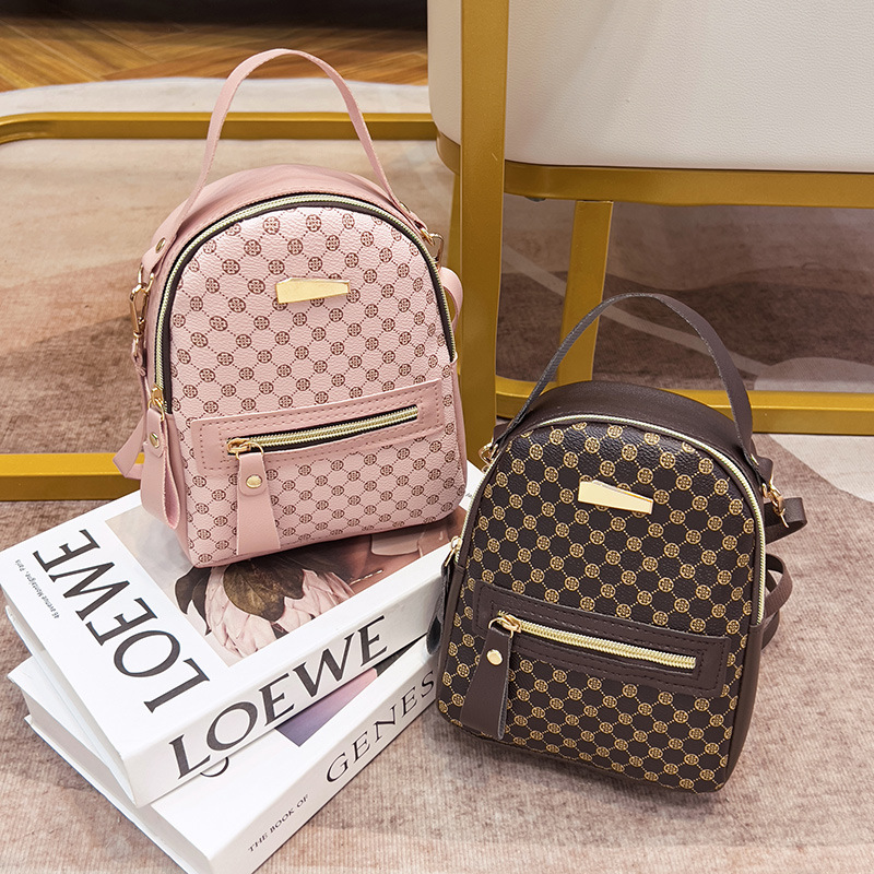 Mochila De Gran Capacidad Con Estampado De Pu