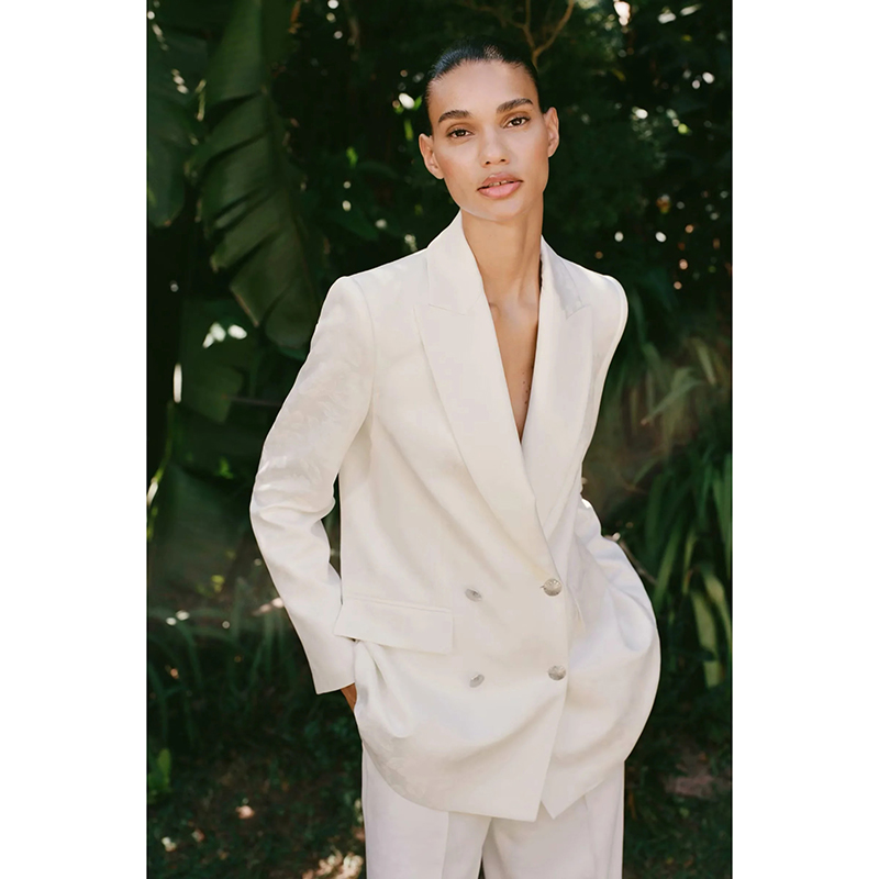 Blazer Cruzado De Jacquard