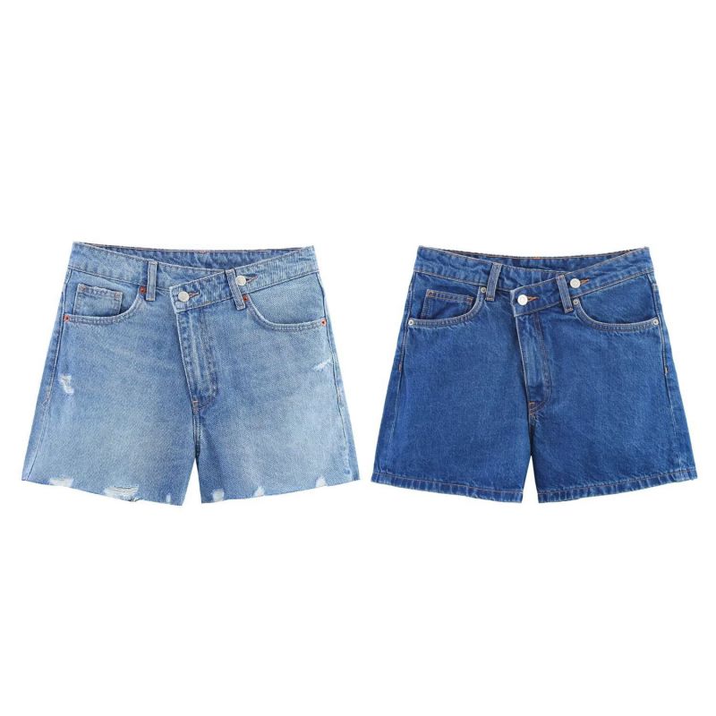 Pantalones Cortos De Mezclilla De Cintura Alta