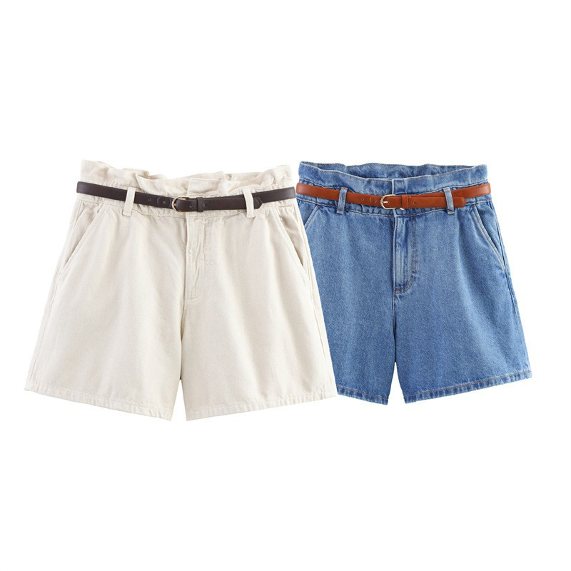 Pantalones Cortos De Mezclilla De Cintura Alta