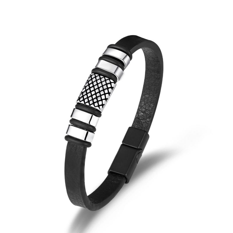 Pulsera De Cuero Trenzado Para Hombre
