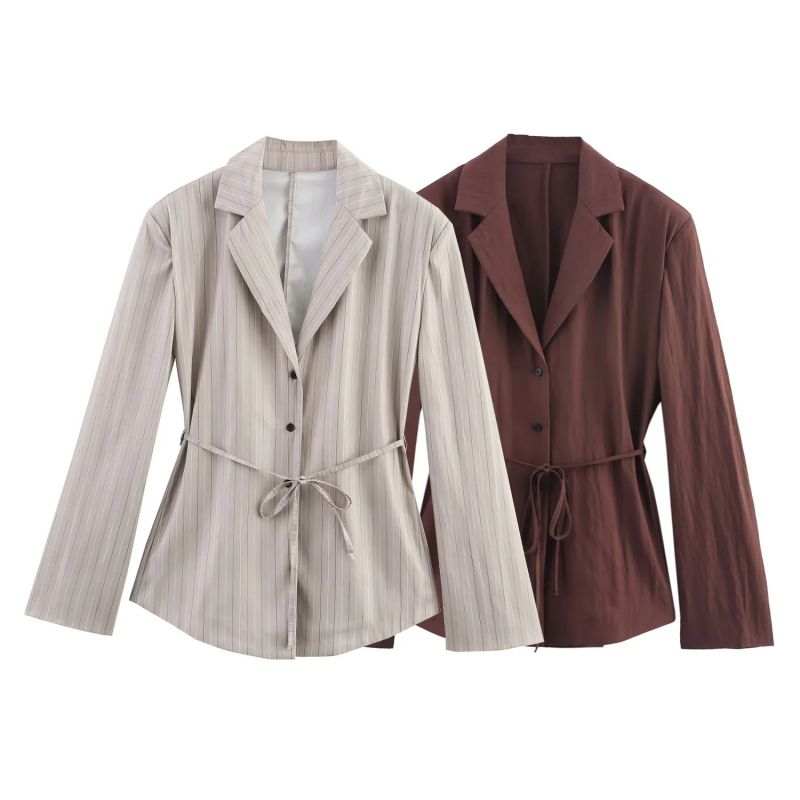 Blazer De Rayas Con Lazo
