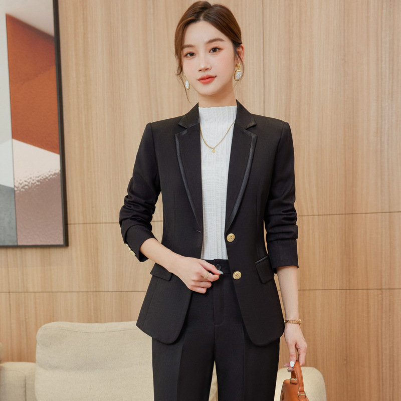 Conjunto De Blazer Y Pantalón De Poliéster Con Bolsillo De Solapa