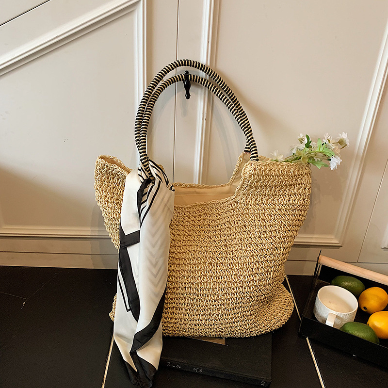 Bolso Bandolera De Paja De Gran Capacidad