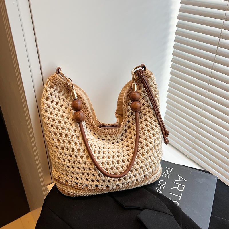 Bolso De Hombro De Gran Capacidad De Tejido Hueco