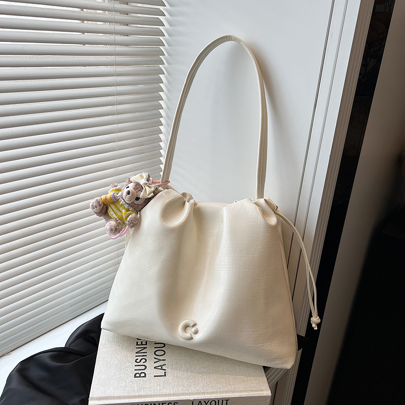 Bolso De Hombro Con Cordón De Cuero Encerado