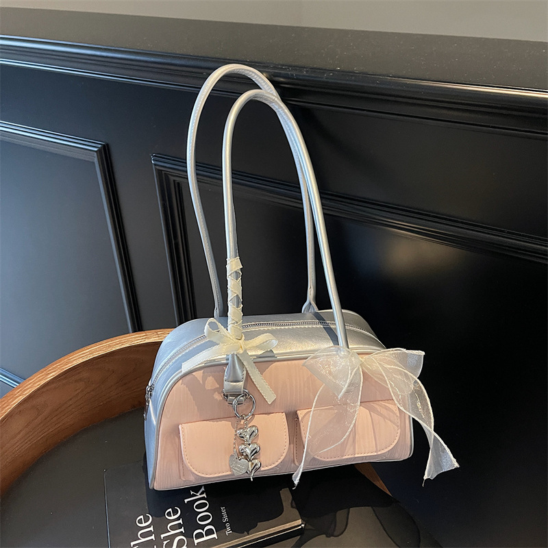 Bolso De Hombro Multibolsillos De Pu