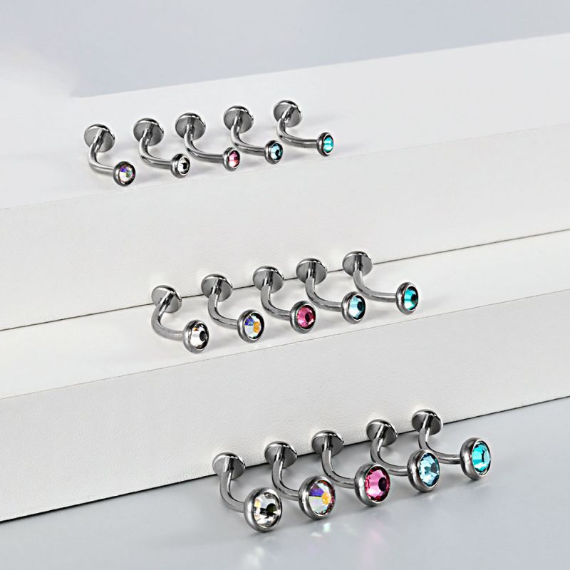 Clavo De Titanio G23 Con Forma De Diamante Para Perforación De Cejas (*2)