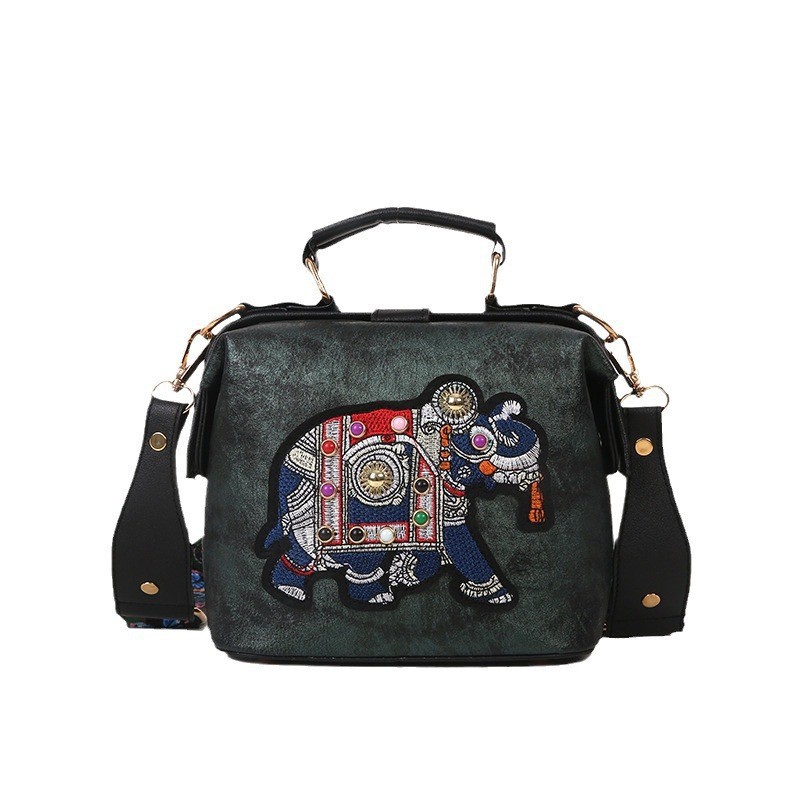 Bolso Bandolera De Elefante Bordado En Pu