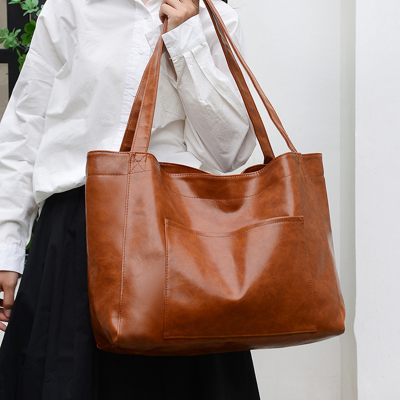 Bolso De Hombro De Pu De Gran Capacidad