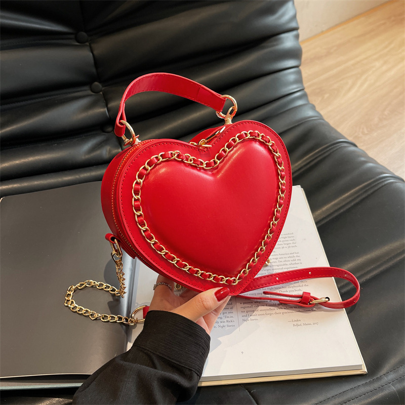 Bolso Bandolera De Pu Con Forma De Corazón