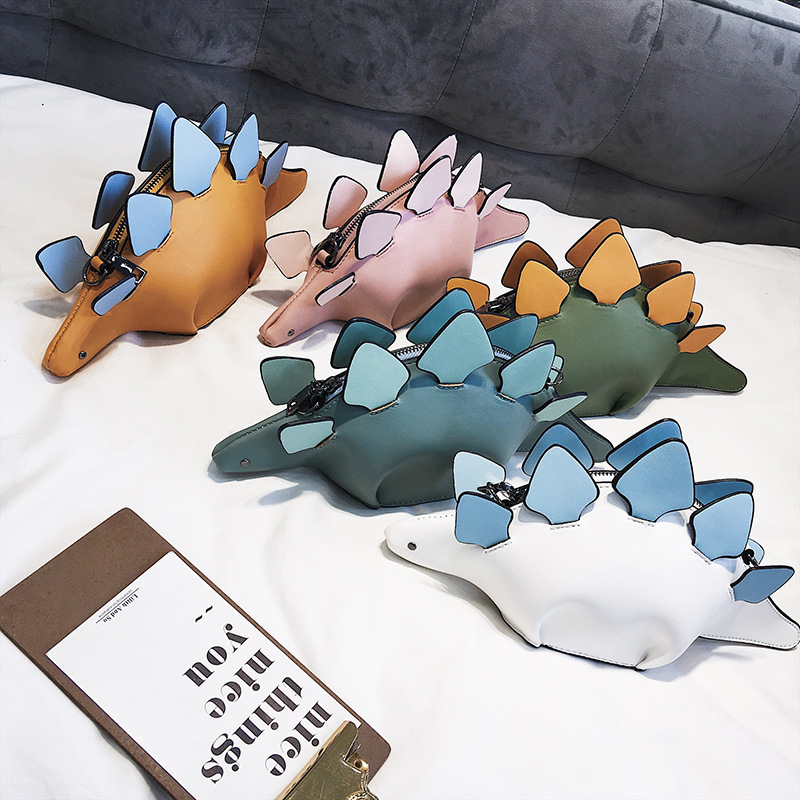Bolso Bandolera De Pu Con Diseño De Dinosaurio De Dibujos Animados