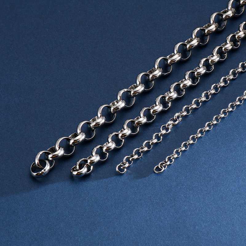 Pulsera De Collar Con Cadena Geométrica De Acero Y Titanio Para Hombre