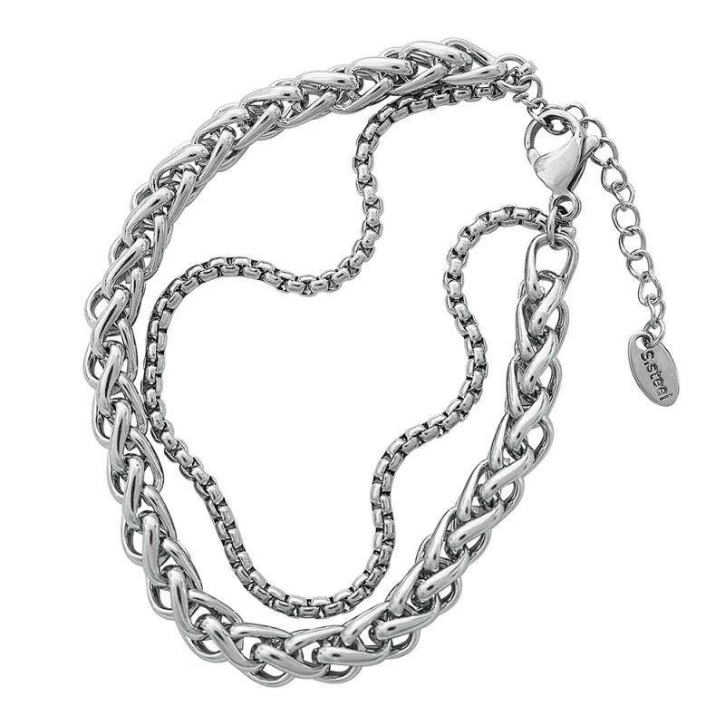 Pulsera De Hombre De Doble Quilla De Acero Y Titanio