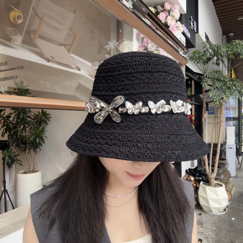 Sombrero Para El Sol Con Lazo De Diamantes De Imitación