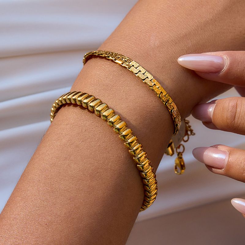 Pulsera Ovalada De Acero Inoxidable