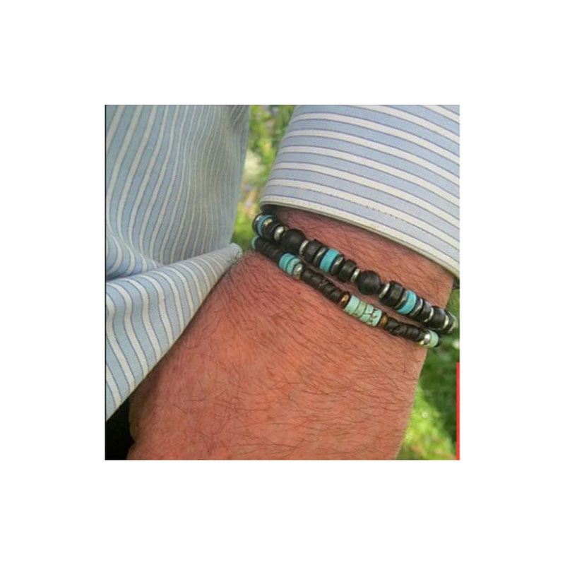 Pulsera De Cuentas Geométricas Para Hombre