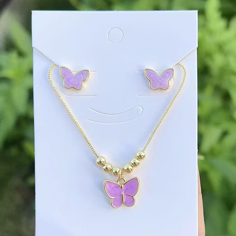 Conjunto De Collar Y Pendientes Con Flores De Diamantes Y Oro Bañado En Cobre